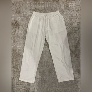 Men's Cotton & Linen Pants - White